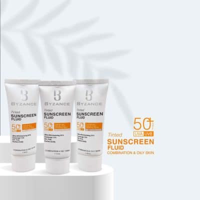 فلوئید ضد آفتاب رنگی SPF50 بیزانس